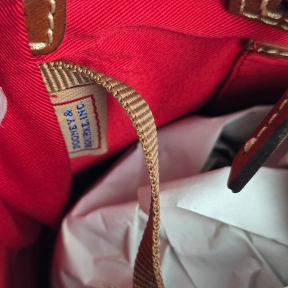 Dooney & Bourke Zip Zip Domed Satchel Crossbody Bag Red Pebbled Leather Purse - Picture 11 of 11